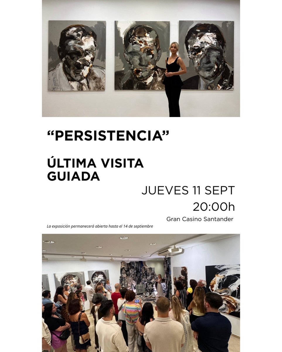 Últimos días para disfrutar de la exposición de la pintora <a href="/IrenePerezAran1/">Irene Perez Aranda</a> en nuestro espacio expositivo del <a href="/CasinoSantander/">GranCasinoSardinero</a> pero antes te invitamos a un último encuentro con la artista. Será este próximo Jueves 11 a partir de las 20:00h. #Persistencia hasta el último momento
