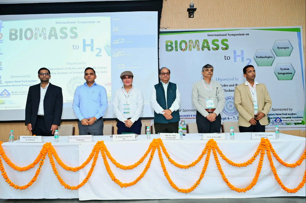 The International Symposium on Biomass to Hydrogen at IIT Roorkee. I had the honor of joining as Chief Guest, alongside Prof. Kamal Kishore Pant, Director, IIT Roorkee, who delivered the inaugural address.
