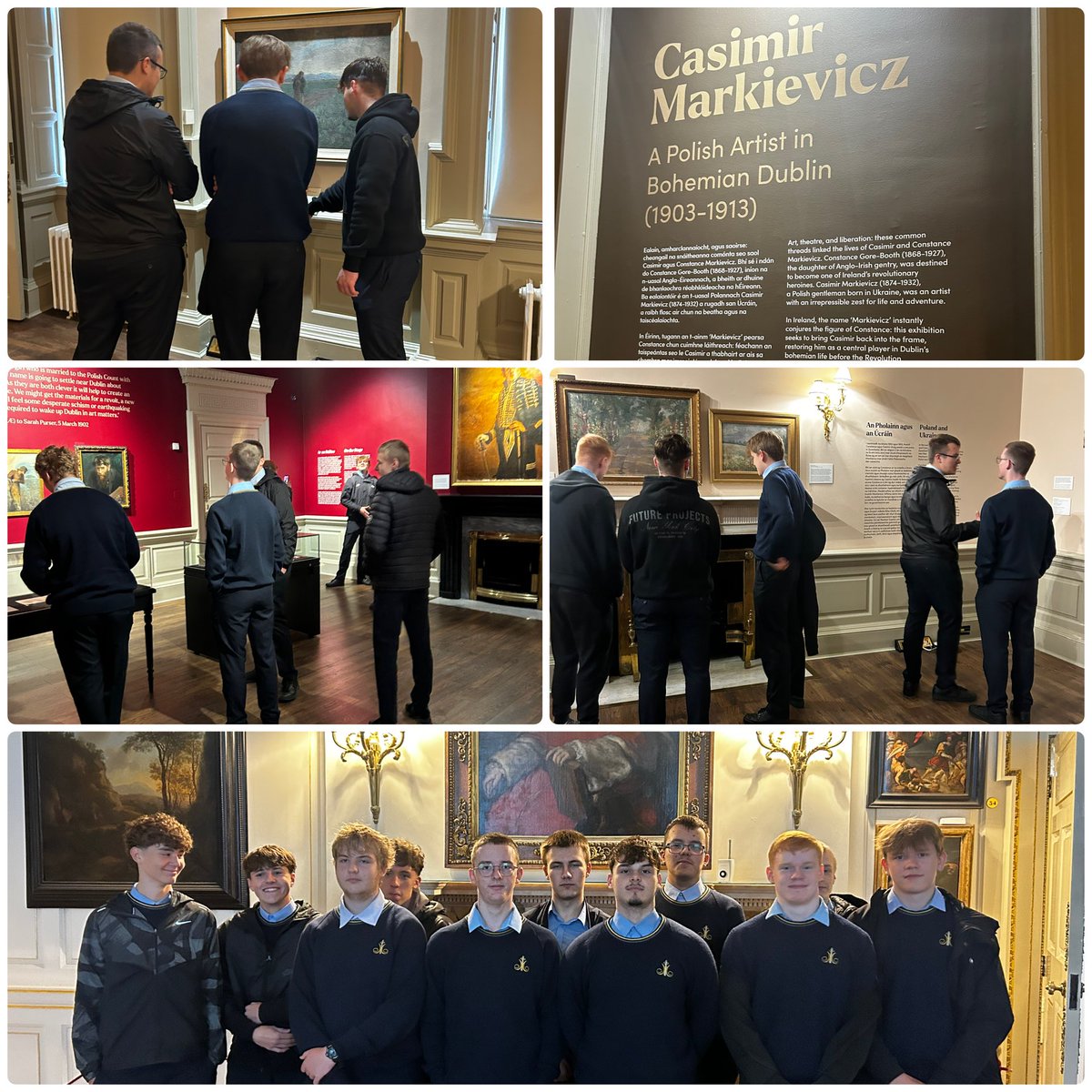 Marta16403959's tweet photo. A great start to the year with our visit to Dublin Castle to see the exhibition of Polish artist Casimir Markievicz. Thank you @dublincastleOPW . Everyone had a great day. @moylepark @PLinIreland #Polishclass #cultureday #exibition https://t.co/cVU9hKmSau