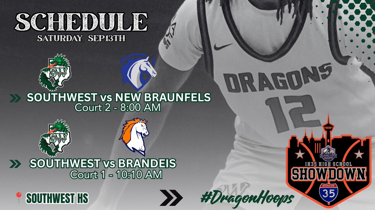 Southwest Dragon Hoops (@swdragonhoops) on Twitter photo Dragon hoops will be hitting the court this weekend in the <a href="/AlamoCityHoops1/">Alamo City Hoops</a> I-35 Showdown! Come check out your Dragons! Dragon hoops will be hitting the court this weekend in the <a href="/AlamoCityHoops1/">Alamo City Hoops</a> I-35 Showdown! Come check out your Dragons!