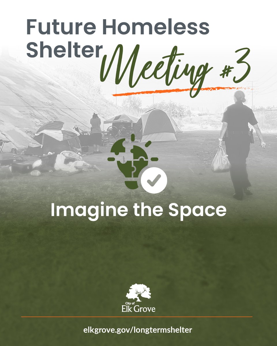 We want your input!  Join us for the final meeting regarding conceptual design of Elk Grove’s future homeless shelter.

This in-person meeting will focus on visioning. The project team will share early design ideas and mood boards inspired by community feedback gathered so far.