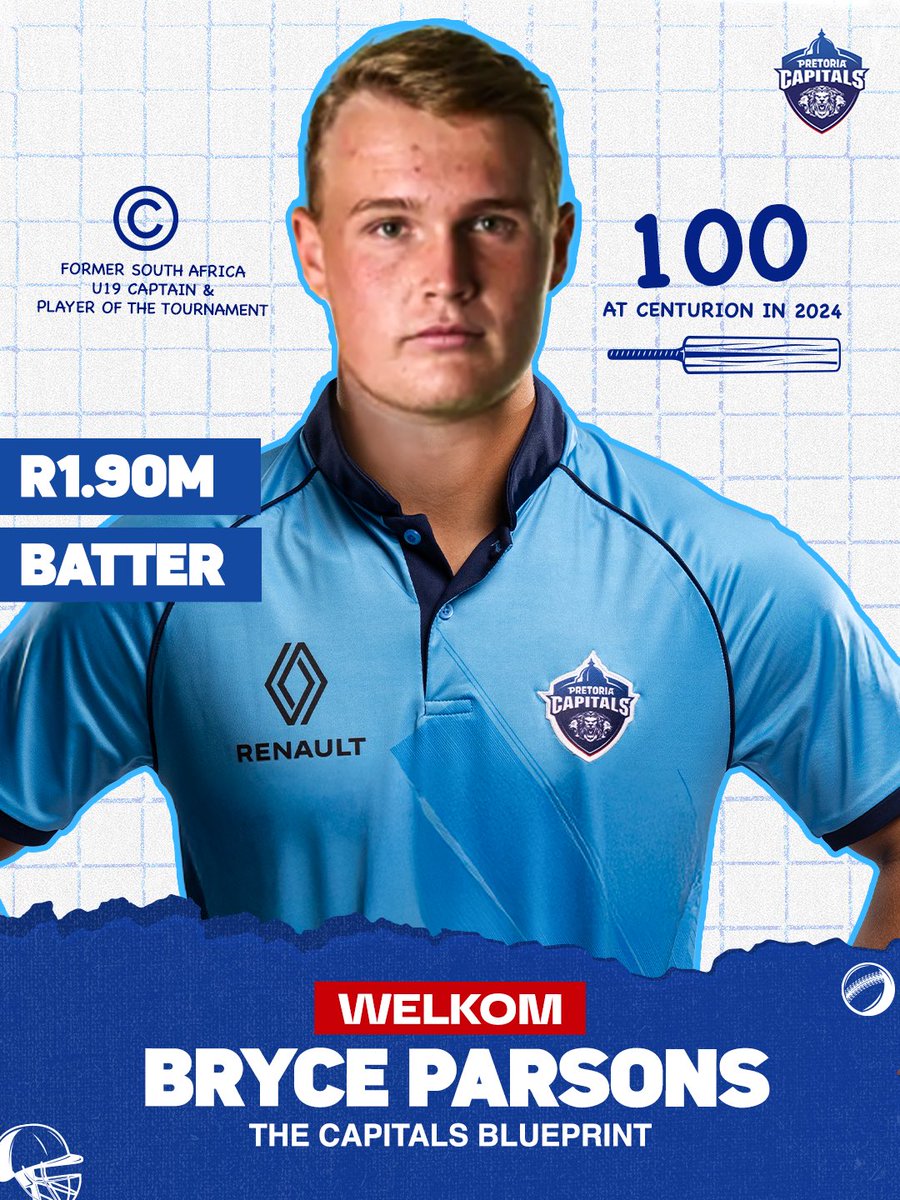 𝗧𝗵𝗶𝘀 𝘆𝗼𝘂𝗻𝗴𝘀𝘁𝗲𝗿 𝗮𝗹𝗿𝗲𝗮𝗱𝘆 𝗵𝗮𝘀 𝗮 𝗰𝗲𝗻𝘁𝘂𝗿𝘆 @𝗖𝗲𝗻𝘁𝘂𝗿𝗶𝗼𝗻 𝘁𝗼 𝗵𝗶𝘀 𝗻𝗮𝗺𝗲! 🙌
𝗟𝗼𝗼𝗸𝗶𝗻𝗴 𝗳𝗼𝗿𝘄𝗮𝗿𝗱 𝘁𝗼 𝗰𝗹𝘂𝘁𝗰𝗵 𝗽𝗲𝗿𝗳𝗼𝗿𝗺𝗮𝗻𝗰𝗲𝘀 𝗳𝗿𝗼𝗺 𝗼𝘂𝗿 𝗻𝗲𝘄𝗲𝘀𝘁 𝗯𝗼𝘆𝘁𝗷𝗶𝗲🩵

#CapitalsRebuild #BetwaySA20Auction