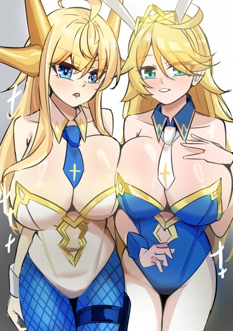 #デュエプレ 
エレナとデルフィンにバニ上コスを着させたかった。 