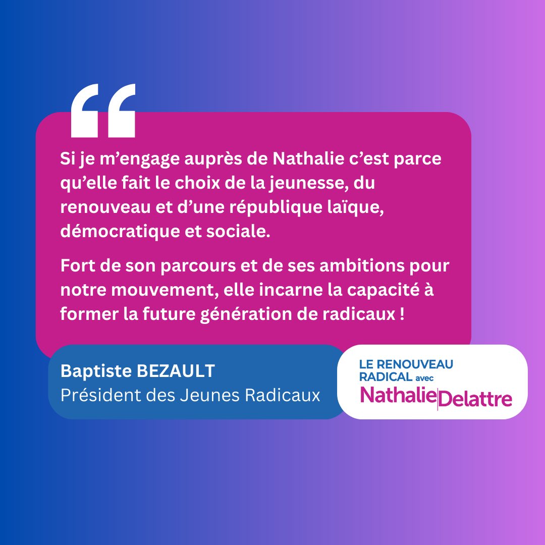 La formation d’une future génération de radicaux passe par le renouveau radical ! Merci <a href="/BapBezault/">Baptiste Bezault</a> ! 🔵🟣
