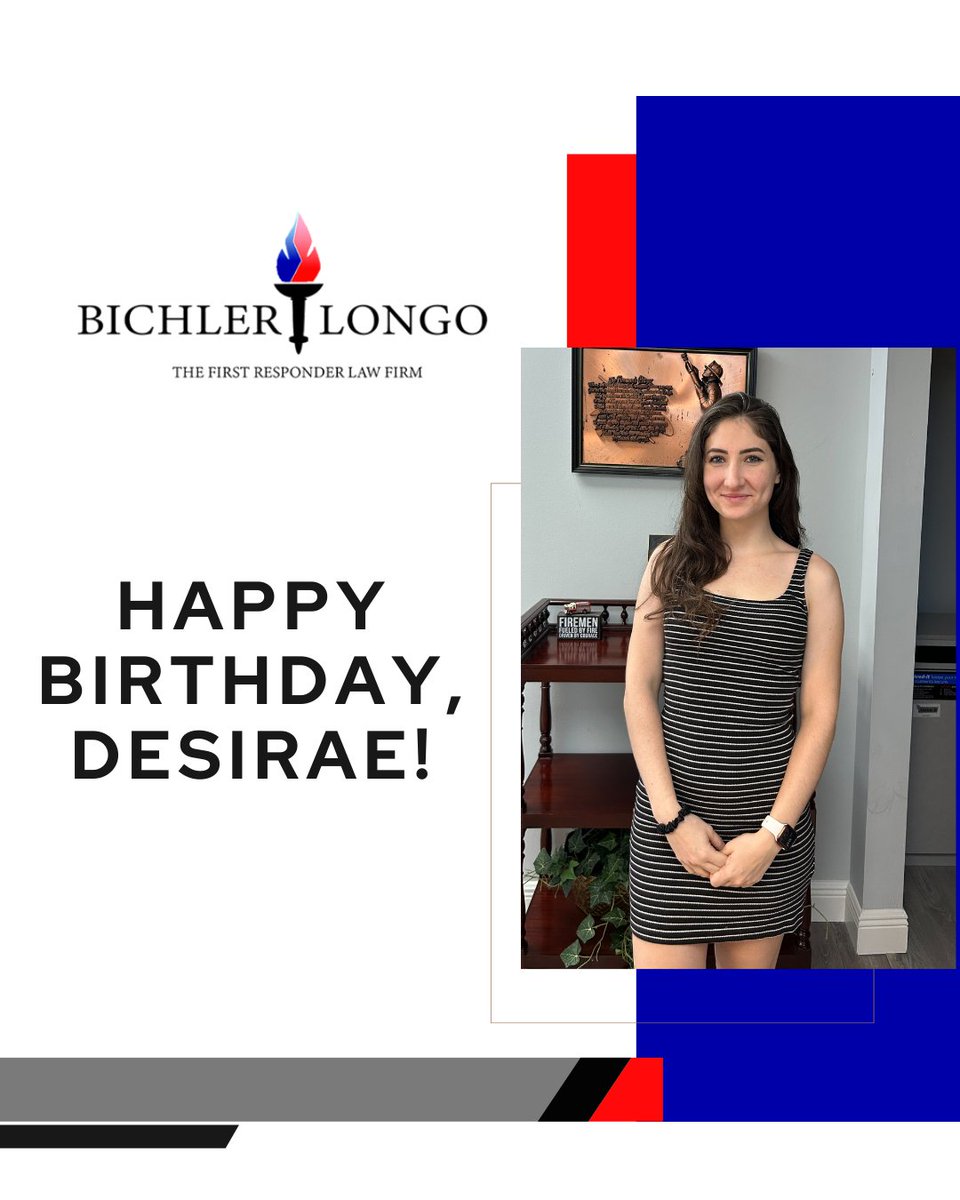 Happy Birthday to Desirae from all of us at Bichler &amp; Longo! Your positivity makes every day better, and we’re lucky to have you. Enjoy your special day to the fullest. Here’s to a fantastic year ahead!
 #Celebration #Birthday #BichlerandLongo
bichlerlaw.com