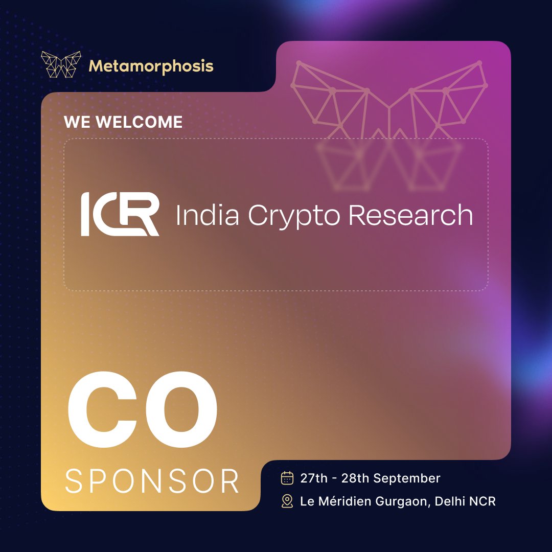 Metamorphosis'25 (@metamorph_conf) on Twitter photo Knowledge is power. 📊
And no one knows crypto research like <a href="/icr_indiacrypto/">India Crypto Research</a>.
Proud to have them as Co-Sponsor for #Metamorphosis2025 🦋
📅 27–28 Sept
📍 Le Meridien, Gurugram Knowledge is power. 📊
And no one knows crypto research like <a href="/icr_indiacrypto/">India Crypto Research</a>.
Proud to have them as Co-Sponsor for #Metamorphosis2025 🦋
📅 27–28 Sept
📍 Le Meridien, Gurugram