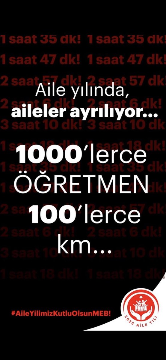 🚨 Bakanlığın çözüm diye uyguladığı resen atamalar yeni mağduriyetler oluşturmuştur.

Öğretmenlerin kendi iradeleri dışında, aile birliği gözetilmeksizin keyfi biçimde başka okullara resen atanması,çözüm değil eğitime vurulan bir darbedir.

#ÖğretmenlerReseneKarşı
<a href="/Yusuf__Tekin/">Yusuf Tekin</a>