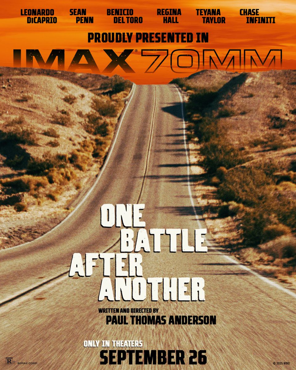Tickets are locked and loaded for IMAX 70MM showings of #OneBattleAfterAnother here at IMAX Indy. We are thrilled to be one of 10 theaters worldwide to present Paul Thomas Anderson’s first feature made for IMAX in stunning IMAX 70mm film.