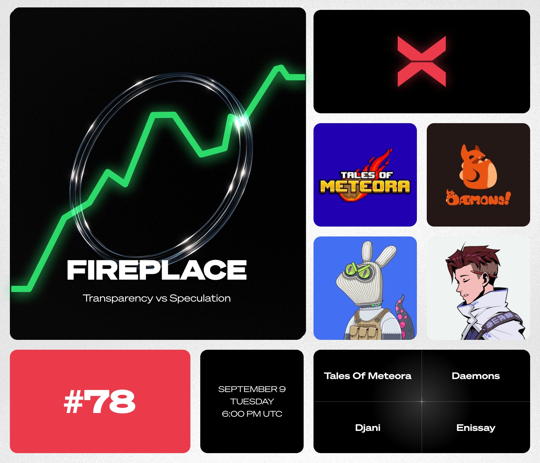 @​everyone The Fireplace is LIVE in an hour's time 🔥 Set you
