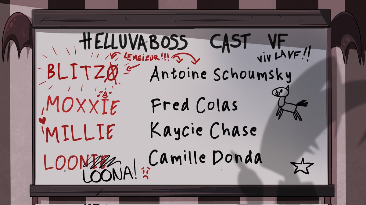 HazbinHotelFR's tweet image. LEZGO ! 

Plus qu'un rompichame et on retourne en enfer !!!🎉

En attendant on vous dévoile une partie du cast VF !!!! 
😈
 (Yen aura plus les prochains jours 😚)

#HelluvaBoss @PrimeVideoFR