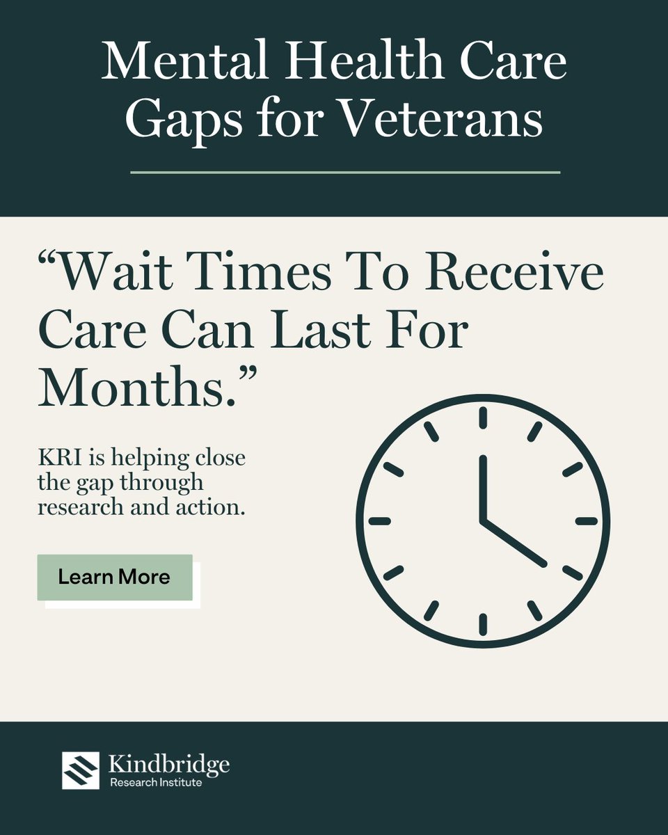 Kindbridge Research Institute (@kr_institute) on Twitter photo Did you know? Wait times for veteran mental health care can last months.  🕒
Learn more about MRAP’s impact: dropbox.com/scl/fi/bdeioj1… 
#MRAPSuccess #VeteransMentalHealth #GamblingDisorderAwareness #KindbridgeResearch Did you know? Wait times for veteran mental health care can last months.  🕒
Learn more about MRAP’s impact: dropbox.com/scl/fi/bdeioj1… 
#MRAPSuccess #VeteransMentalHealth #GamblingDisorderAwareness #KindbridgeResearch
