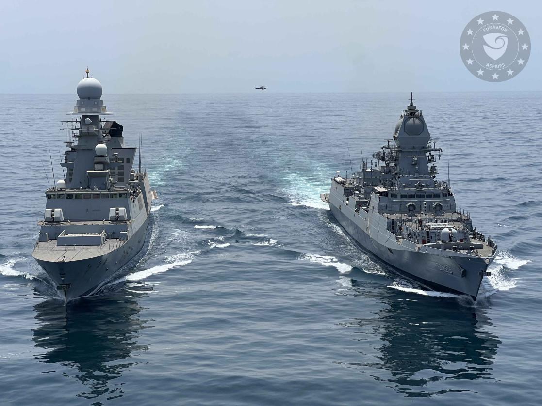 For the first time, Indian Navy &amp; EU naval forces Operation conducted a coordinated exercise in Indian Ocean.

Italian Navy destroyer ITS CAIO DUILIO, currently participating in the European Union’s Naval Operation ASPIDES, conducted a passage exercise (PASSEX) with the Indian