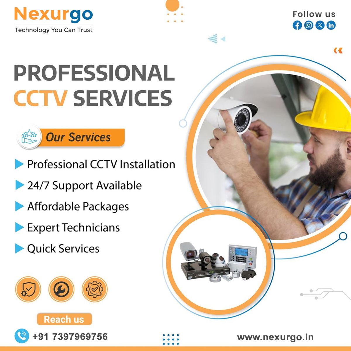 nexurgo's tweet image. Secure your home, office, or business with Nexurgo’s advanced CCTV solutions. We provide professional installation, 24/7 support, affordable packages, expert technicians, and quick service to ensure complete peace of mind.
#CCTVCamera #surveillance #SmartSecurity #nexurgo