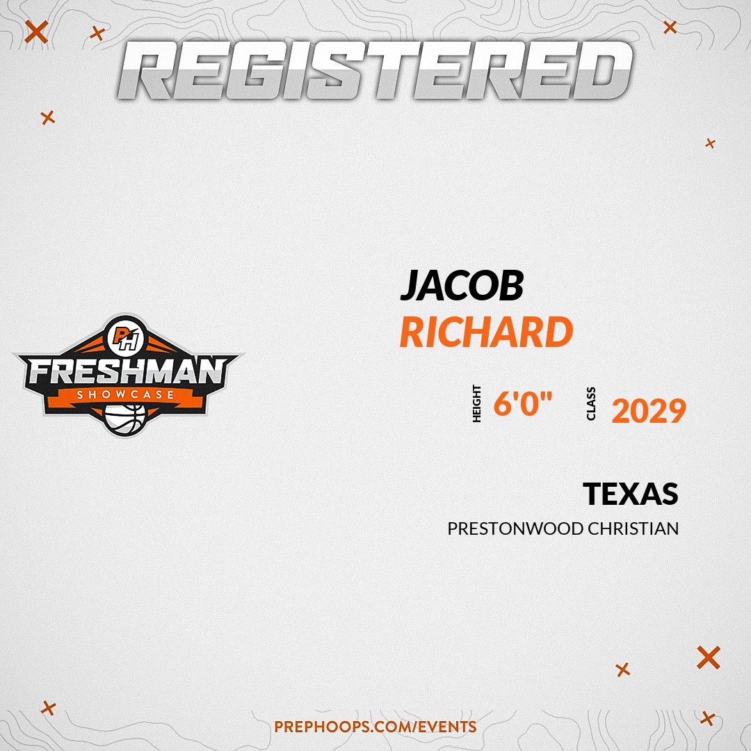 PrepHoopsTX's tweet photo. Welcome Class of 2029 Jacob Richard (@jrichard_hoops) of Prestonwood Christian Academy HS to the @PrepHoopsTX Showcase @ Sport Support Athletic Center (Swisher Courts). 

🔥🏀 #PHFreshmanShowcaseTX 🏀🔥

Register NOW! 👇  
https://t.co/3FO6gEqmhl https://t.co/BZBGA3DdrI