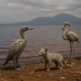 Existe un lago en Tanzania llamado Natron cuyas aguas son tan alcalinas que pueden calcificar animales, haciendo que parezcan estatuas de piedra.
