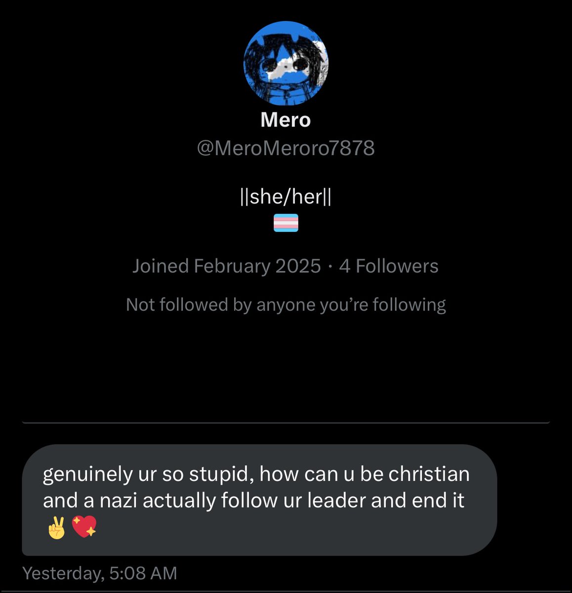 Wow ugly gay Tränny I’m so mad that you called me a Nazi! Wowie I’m gonna do something! Just you wait!