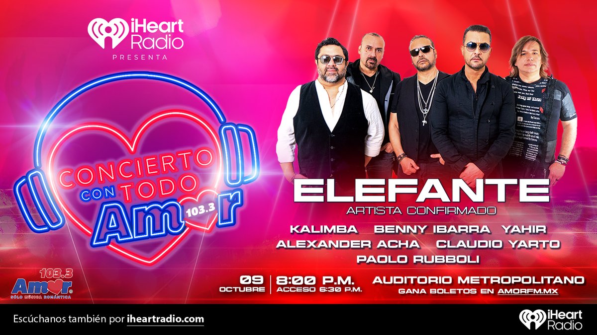 AmorEnTuRadio's tweet photo. 🎤 ¡Te invitamos al Concierto #ConTodoAmor en #Puebla! ❤ Con @elefanteoficial como parte del elenco. ¡No te lo puedes perder!  

🎟️ Regístrate y participa por tus accesos: https://t.co/4NgAWa4AlB https://t.co/LDBJUeTyRz