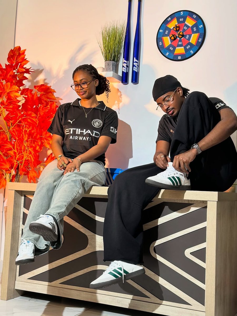 Styling the Manchester City 2025/26 Away Jersey with Adids Sambas.
Inspired by Manchester City’s oldest-known kit from 1884 – back when the club was based in Gorton – the jersey reimagines the past with a fresh twist. 
MAnchester City Away Jersey GHS 140
Adidas Samba GHS 399.99