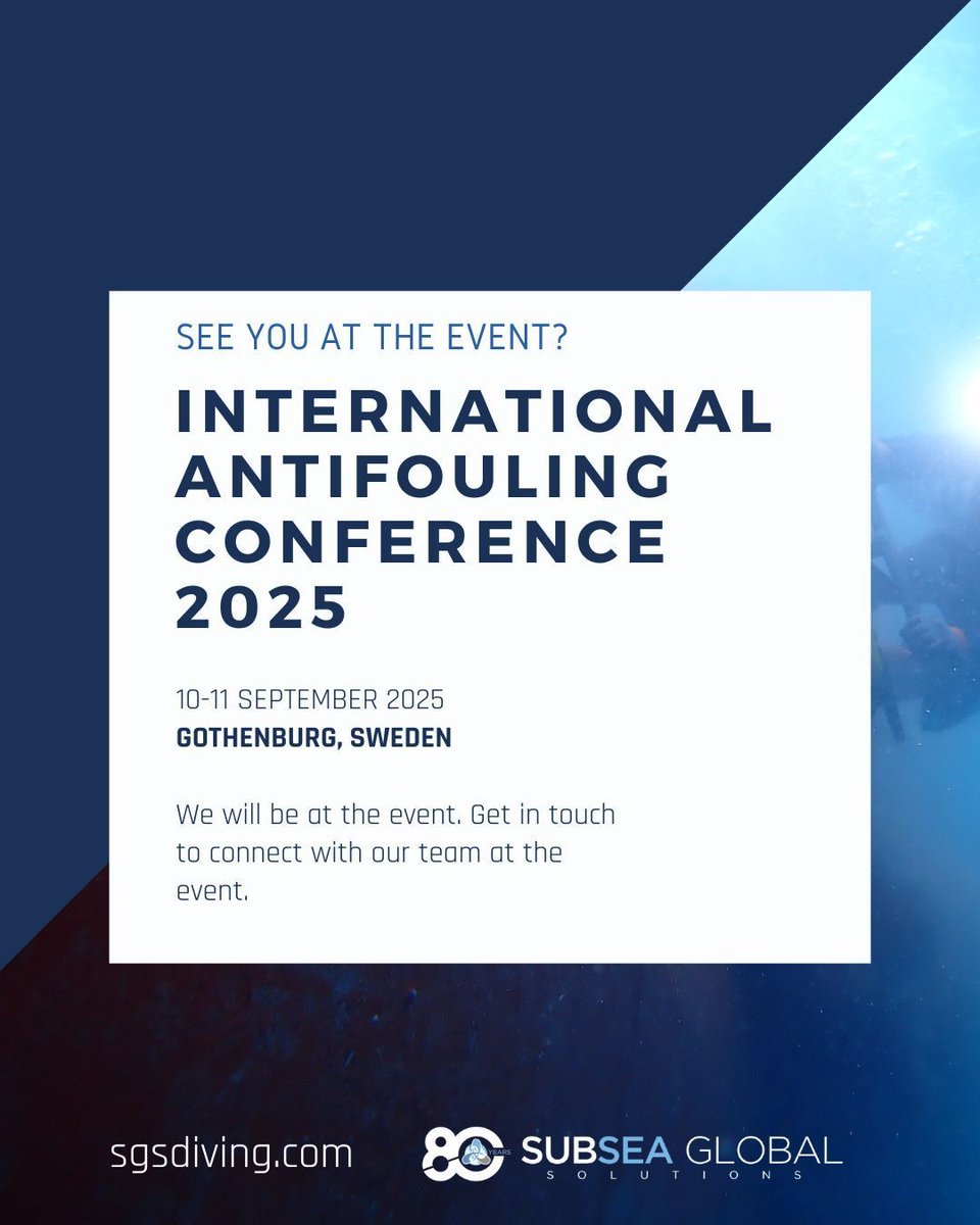 SubseaGlobal's tweet image. Karl Lander, our Director of Environmental Services, is at the International Antifouling Conference 2025 in Gothenburg 🇸🇪 discussing sustainable antifouling + hull solutions. Connect with him at #IAC2025!
#Maritime #SubseaSolutions