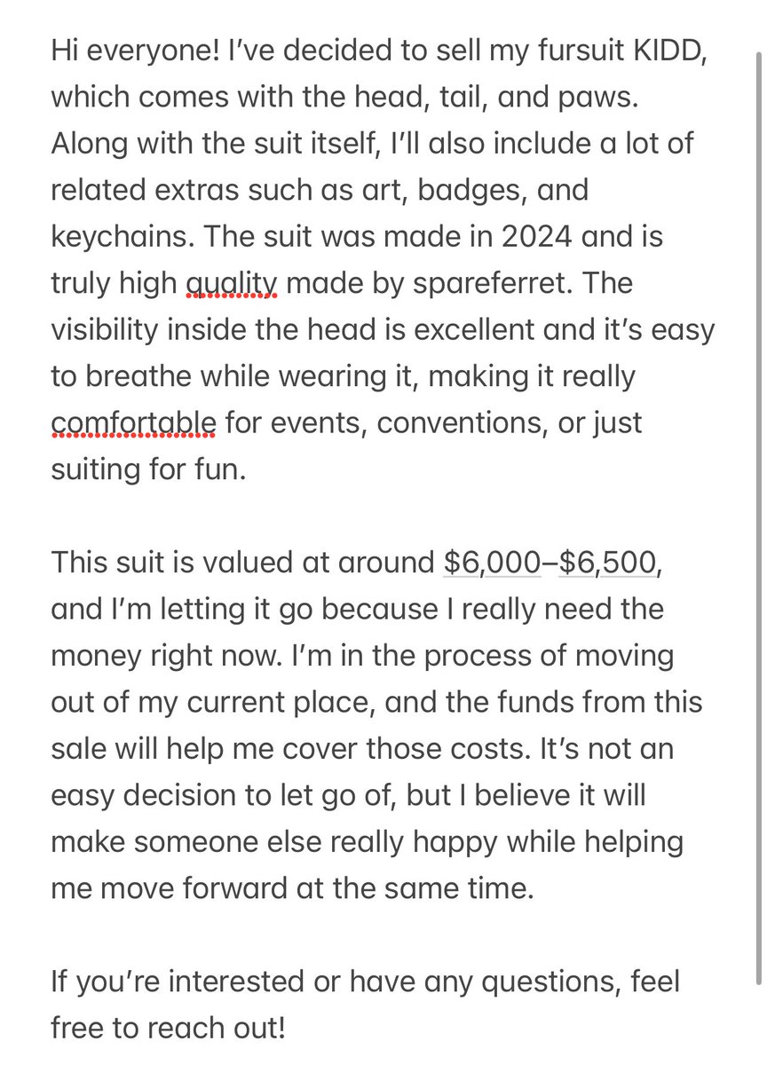 p0cket_arcade's tweet photo. FURSUIT FOR SALE! 

My heart is bleeding.. but I have no choice.. I need the funds.. or I can‘t move out… 

PLEASE READ! Shipping is from Germany! ;; If u have any question please reagh out to me! https://t.co/hwxaa0sSUe
