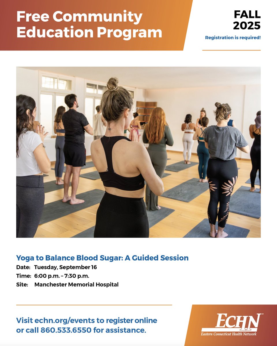 Discover how yoga can support blood sugar balance, reduce stress, and  promote a healthier lifestyle. Join Dr. Yasmine Khan and experienced  Diabetes Educators on September 16 from 6-7:30 p.m. 🔗 Register here: