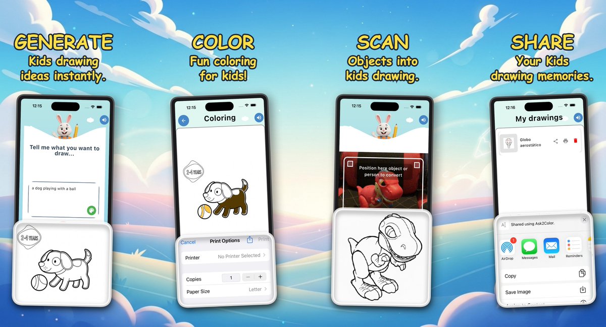 oscar_kotlin's tweet image. Scan toys into kids’ drawings!

The new #Ask2Color feature is waiting for review!

The updated screenshots, created with my screenshot generator and inspired by @adamlyttleapps’ latest video recommendations, are included in this update.

I’m improving the generator with feedback…