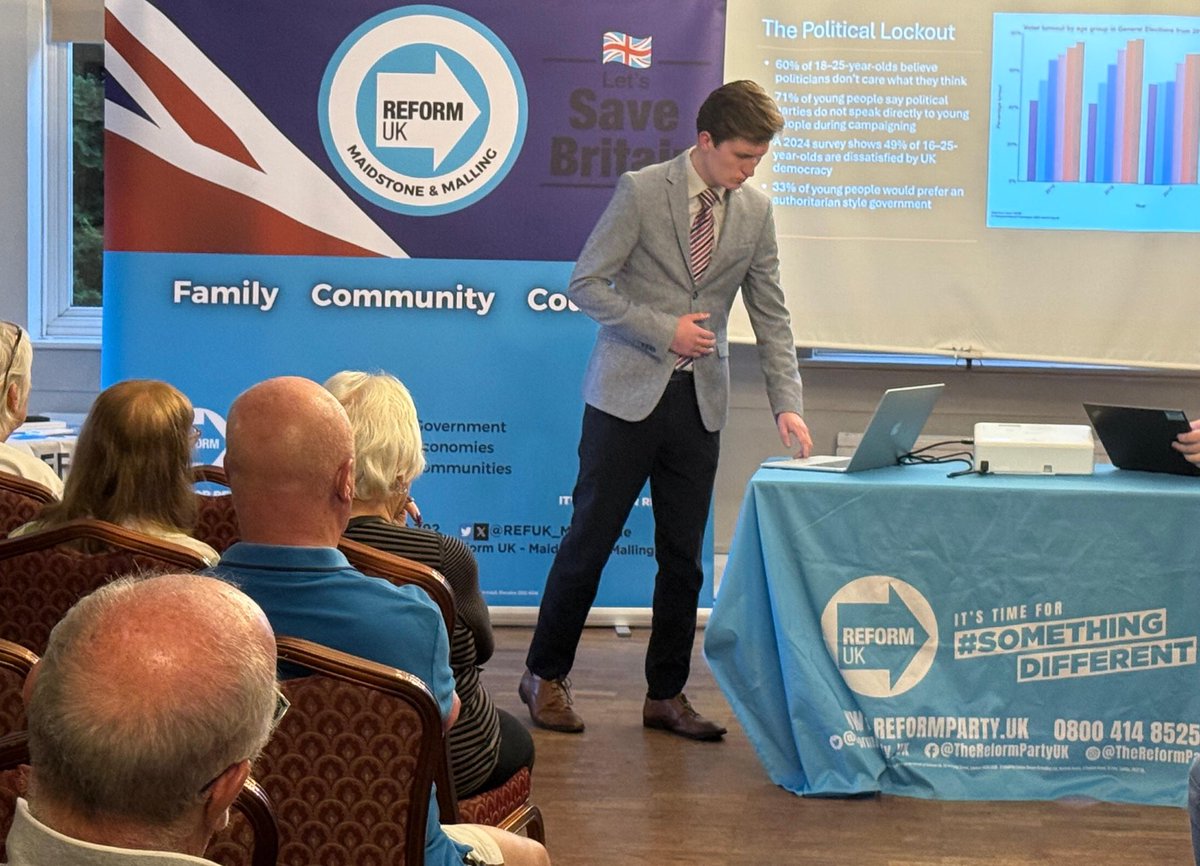 George Spence (@georgehmspence) on Twitter photo I’m at <a href="/REFUK_Maidstone/">Reform UK - Maidstone & Malling</a> Branch Meeting to discuss Young Issues here in <a href="/ReformUKKent/">Reform UK - Kent</a>. The failures of Modern Britain, why young people are turning to #ReformUK, & how we can offer them hope for the future.
Im going to help create strategies with our branches to get the #youth I’m at <a href="/REFUK_Maidstone/">Reform UK - Maidstone & Malling</a> Branch Meeting to discuss Young Issues here in <a href="/ReformUKKent/">Reform UK - Kent</a>. The failures of Modern Britain, why young people are turning to #ReformUK, & how we can offer them hope for the future.
Im going to help create strategies with our branches to get the #youth