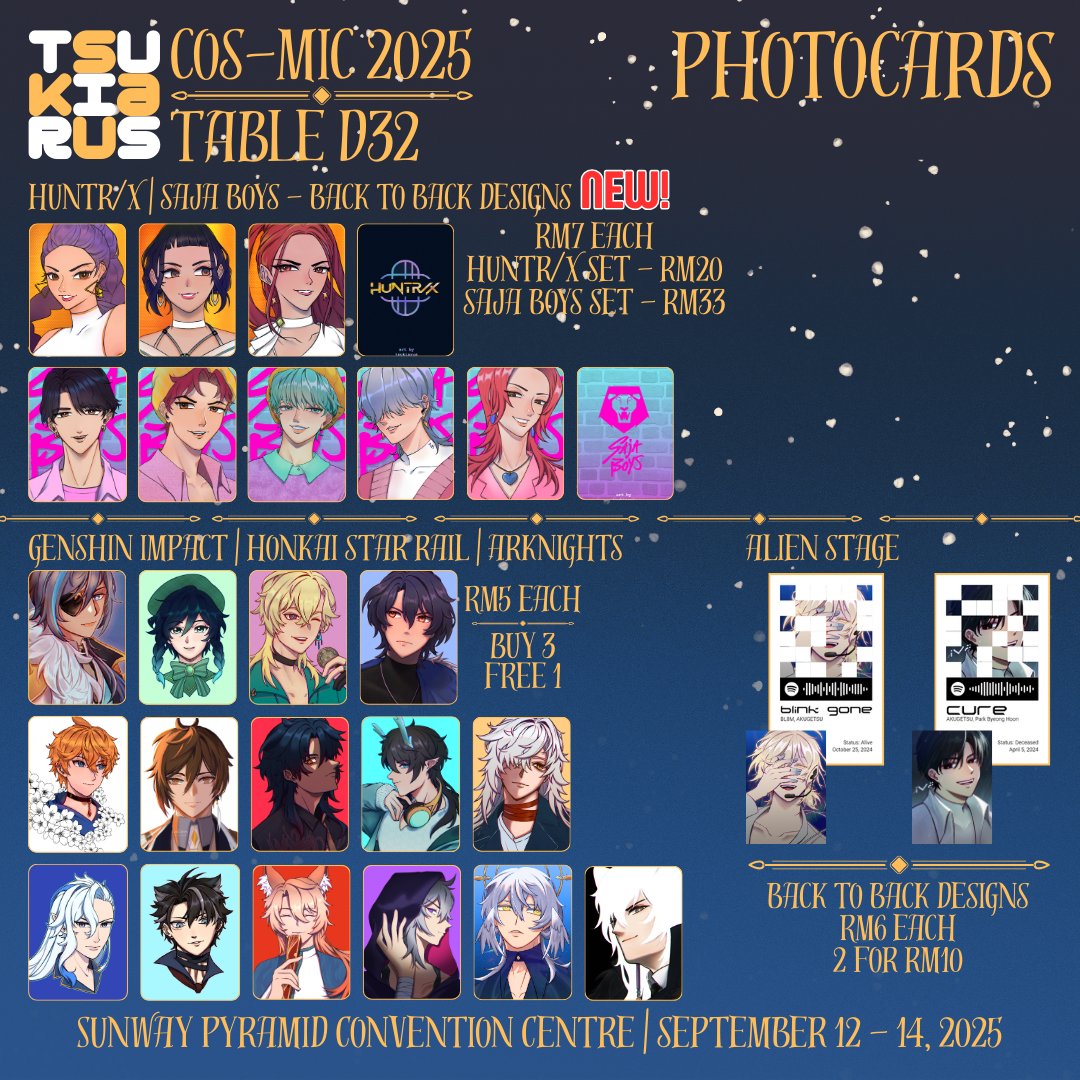 tsukiarus's tweet image. Cos-mic 2025 Catalogue!
📅12 – 14 Sept 2025
📌Sunway Pyramid Convention Center

@thecatnaz will be holding up the fort 🙏

#CosMic2025 #CosMic #SPCC #Sunwaypyramid