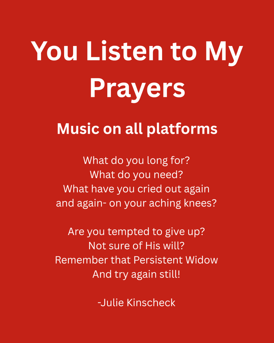 "You Listen to My Prayers" - New Christian Pop by Julie Kinscheck! We need this message now more than ever! God IS listening! Available on all platforms!

#YouListentoMyprayers #Christianpop #CCM #Prayer