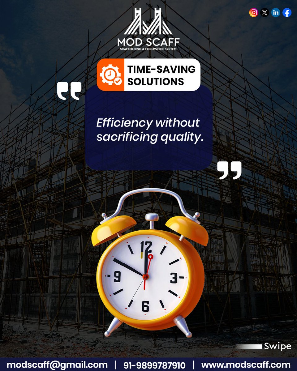 ModscaffIndia's tweet image. 🏗✨ Shaping Dreams, Building Futures! 🌍💡
At ModScaff, we don’t just create scaffolding — we elevate excellence, precision &amp;amp; innovation 🔧🚀

📱 +91-9899787910
🌐 modscaff.com 

#ModScaff #ElevatingExcellence #BuildingDreams