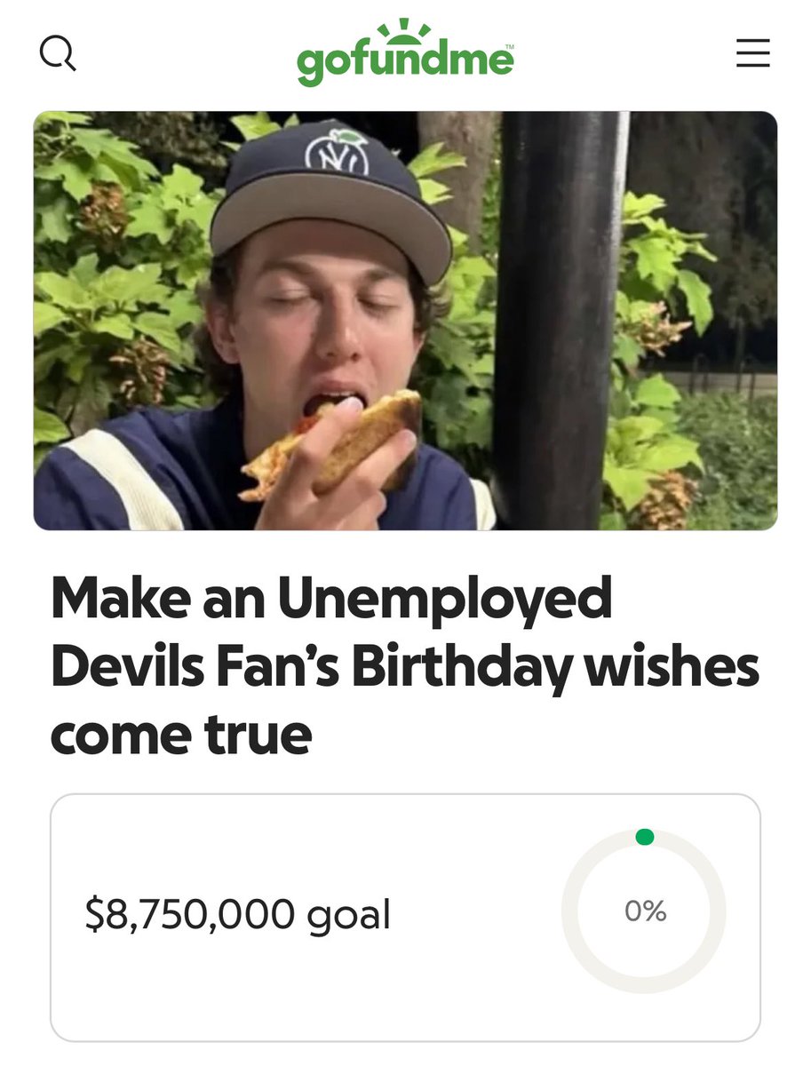 GianniNJD's tweet photo. Good Morning Jersey 

I have started a GoFundMe for a close member of Devils Nation, who is currently celebrating his birthday while unemployed

He has no money to buy gifts, no job, and by the looks of it… no future

Please consider helping out one of our own in a time of need https://t.co/Y9x17N7TlE