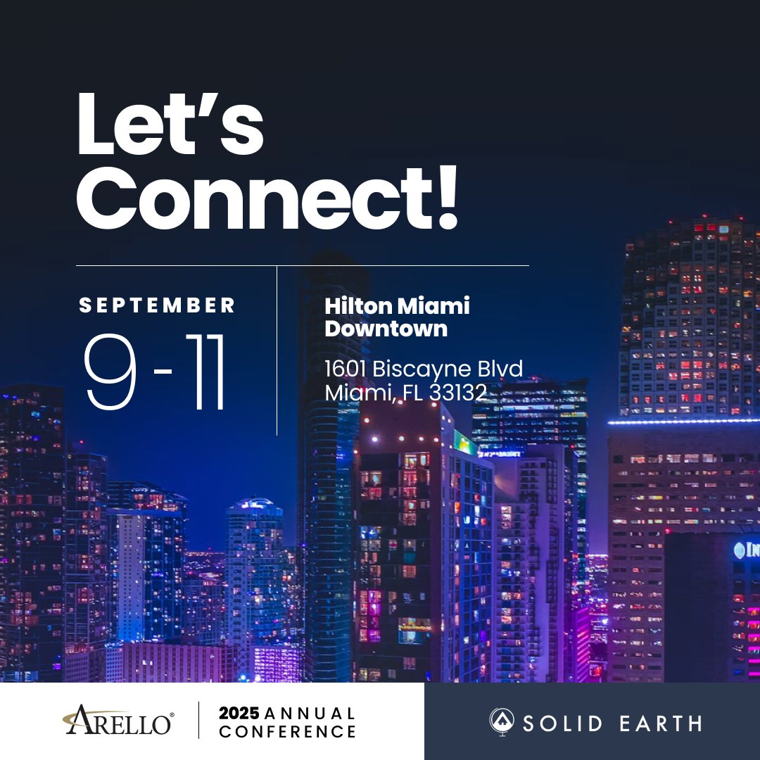 SolidEarth's tweet image. Let's connect at @Arello 2025 Annual Conference in #Miami! DM @rebeccapearson or @ericstegemann to learn more about the latest software updates to our #proptech #SolidEarth #Arello2025 #RealEstateTech #Innovation