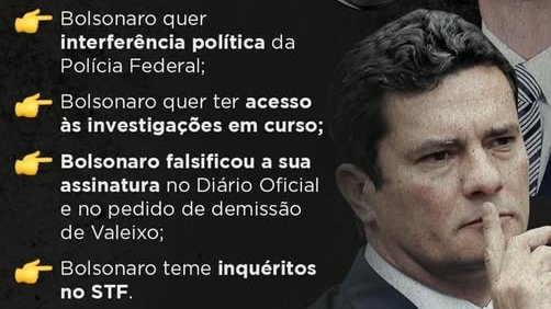 Nunca podemos esquecer que quem armou Alexandre de Moraes de forma a implodir completamente o governo Bolsonaro foi Sérgio Moro. Quando Bolsonaro ia nomear Ramagem para o comando da PF, Moro insurgiu-se contra o governo e saiu dando aquele chilique. Isso aconteceu em 24 de abril