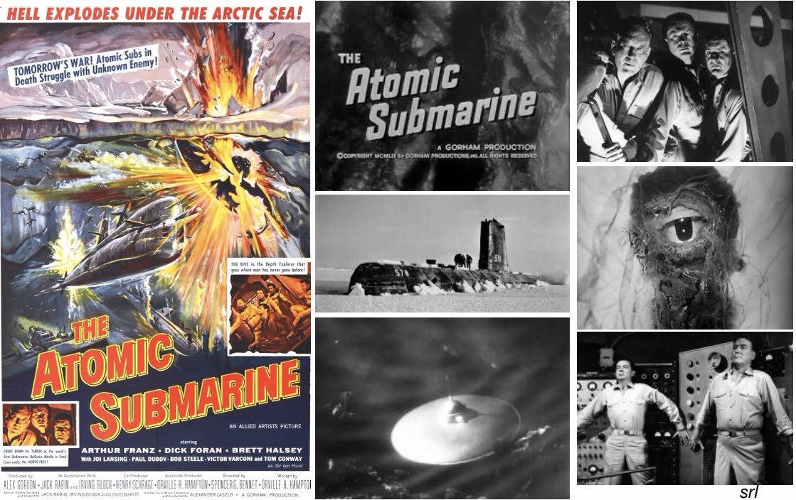 SaveRedlandLibr's tweet photo. 2:15pm TODAY on @TalkingPicsTV
The 1959 #SciFi film🎥 “The Atomic Submarine” directed by #SpencerGordonBennet from a screenplay by #OrvilleHHampton based on a story by #IrvingBlock + #JackRabin
🌟 #ArthurFranz #DickForan #BrettHalsey #PaulDubov #BobSteele #VictorVarconi https://t.co/UAgWE1g1wt