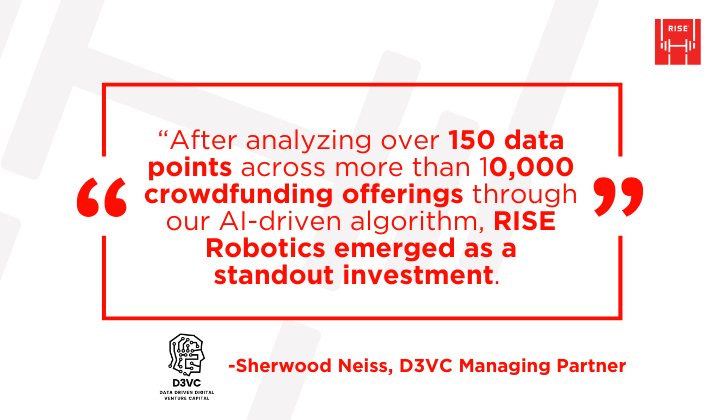 RiseRobotics's tweet image. We’re excited to announce that D3VC (Data Driven Digital Venture Capital) has invested in RISE Robotics!
🦾 Join D3VC and our other institutional investors today at hubs.ly/Q03HvdFS0
#ZeroEmissions #CleanTech #InvestNow #VentureCapital #HeavyMachinery #RISE