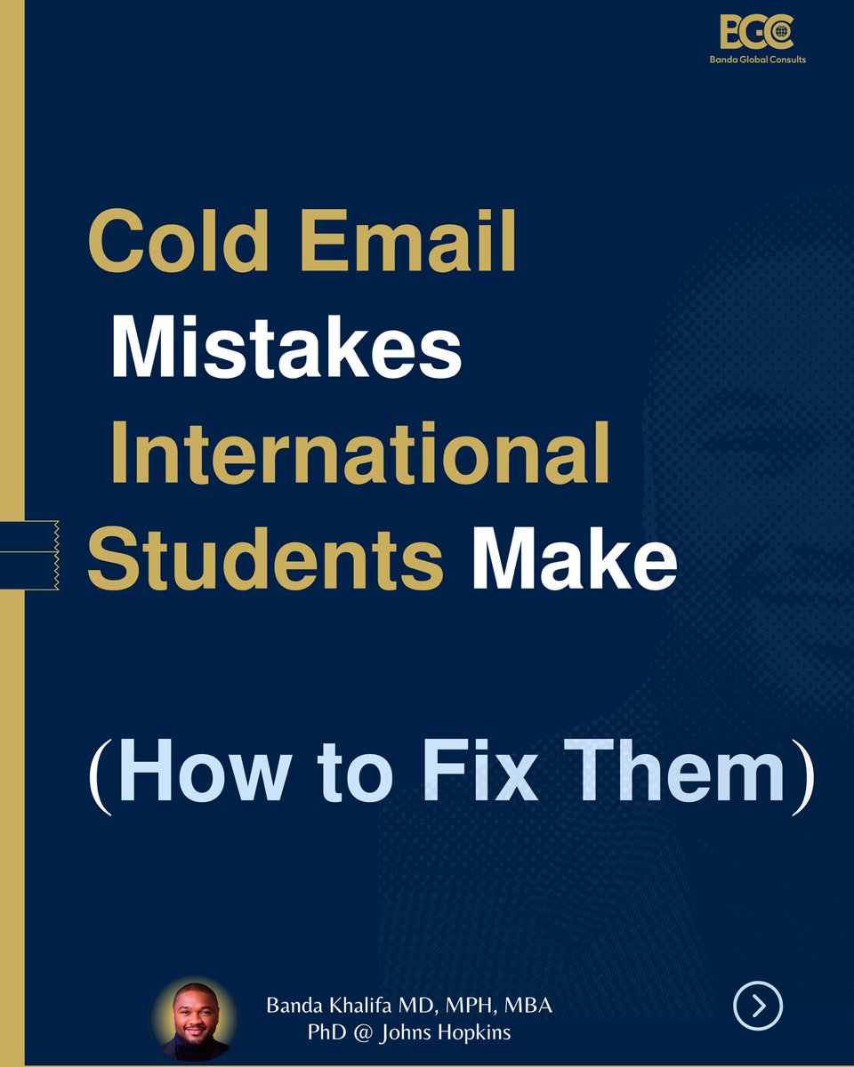 Dr. Banda Khalifa MD, MPH, MBA (@dr_bandak) on Twitter photo I have reviewed 100s of Cold Emailsโฆ. These are the 4 most common mistakes ๐๐ป๐๐ฒ๐ฟ๐ป๐ฎ๐๐ถ๐ผ๐ป๐ฎ๐น ๐ฆ๐๐๐ฑ๐ฒ๐ป๐๐ make (๐๐ผ๐ ๐๐ผ ๐๐ถ๐
๐๐)
Here are the most common struggles and how to fix them:
โ ๐ข๐๐ฒ๐ฟ๐น๐ ๐๐ผ๐ฟ๐บ๐ฎ๐น ๐๐ฎ๐ป๐ด๐๐ฎ๐ด๐ฒ
โ๏ธ โRespected Sir, I I have reviewed 100s of Cold Emailsโฆ. These are the 4 most common mistakes ๐๐ป๐๐ฒ๐ฟ๐ป๐ฎ๐๐ถ๐ผ๐ป๐ฎ๐น ๐ฆ๐๐๐ฑ๐ฒ๐ป๐๐ make (๐๐ผ๐ ๐๐ผ ๐๐ถ๐
๐๐)
Here are the most common struggles and how to fix them:
โ ๐ข๐๐ฒ๐ฟ๐น๐ ๐๐ผ๐ฟ๐บ๐ฎ๐น ๐๐ฎ๐ป๐ด๐๐ฎ๐ด๐ฒ
โ๏ธ โRespected Sir, I