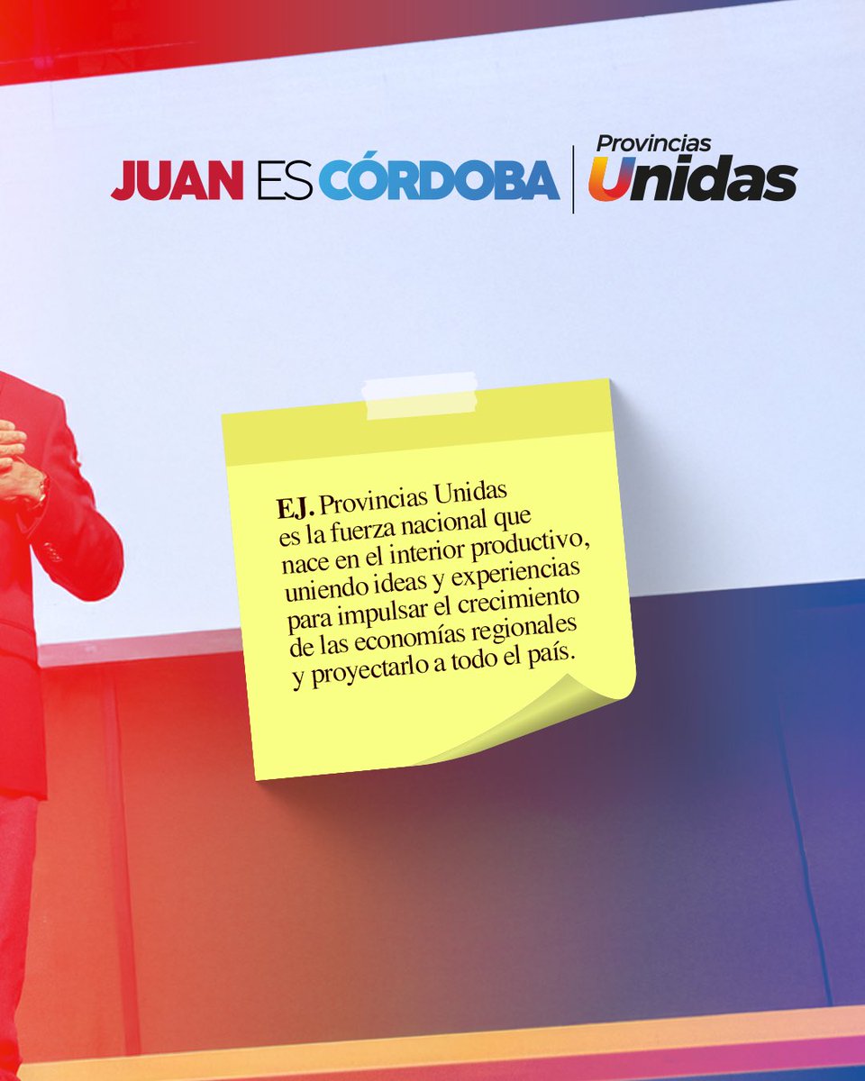 Provincias Unidas es más que una propuesta electoral: es el significado concreto de un cambio profundo para la Argentina.

Un espacio nacional que surge de la fuerza del interior productivo y que se proyecta al país con trabajo, producción y federalismo como pilares