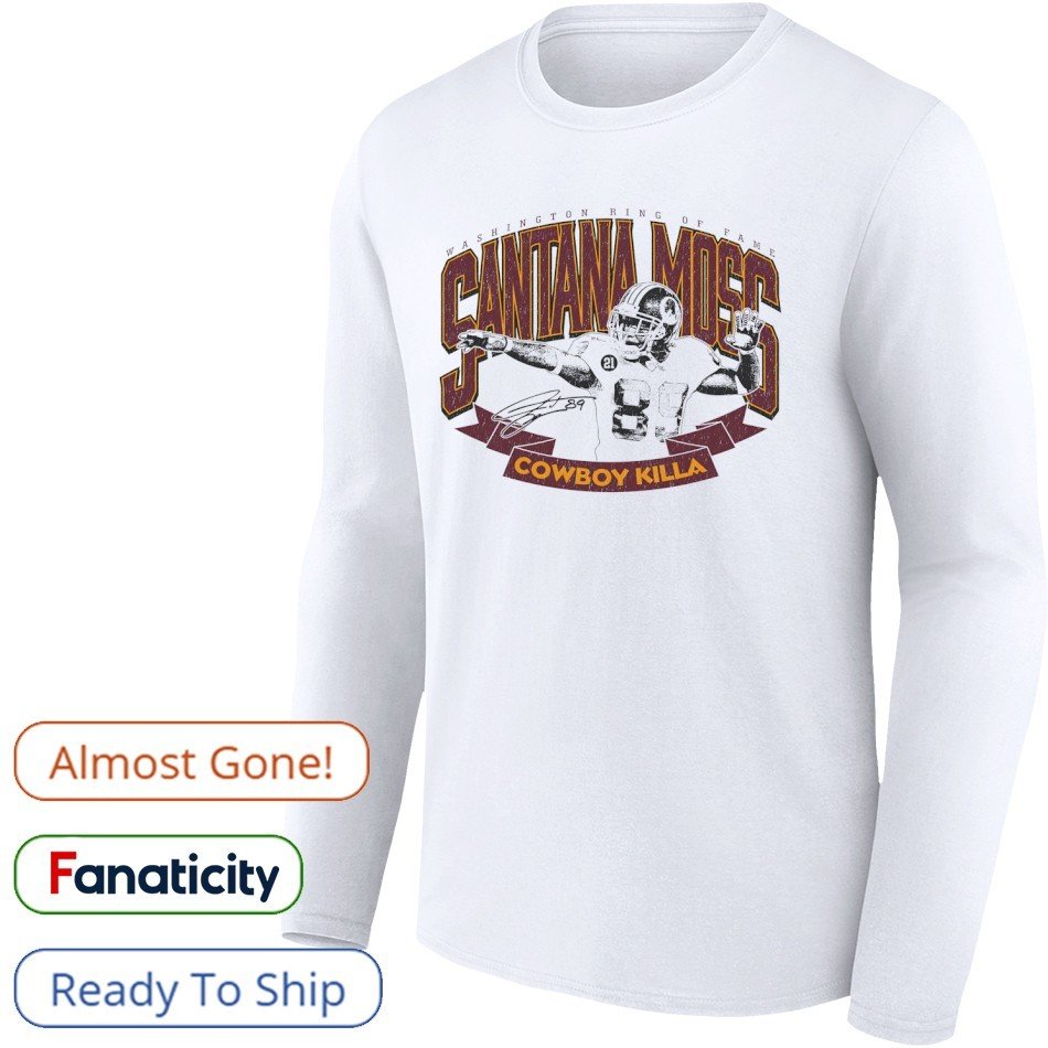 fanaticitycom's tweet image. “Celebrate Santana Moss and his Ring of Fame legacy with this bold ‘Cowboy Killa’ Commanders tee perfect for fans who honor the greats.
 fanaticity.com/product/santan…
#SantanaMoss #RingOfFame #CommandersNation #RedskinsLegacy #CowboyKilla #FootballGreats