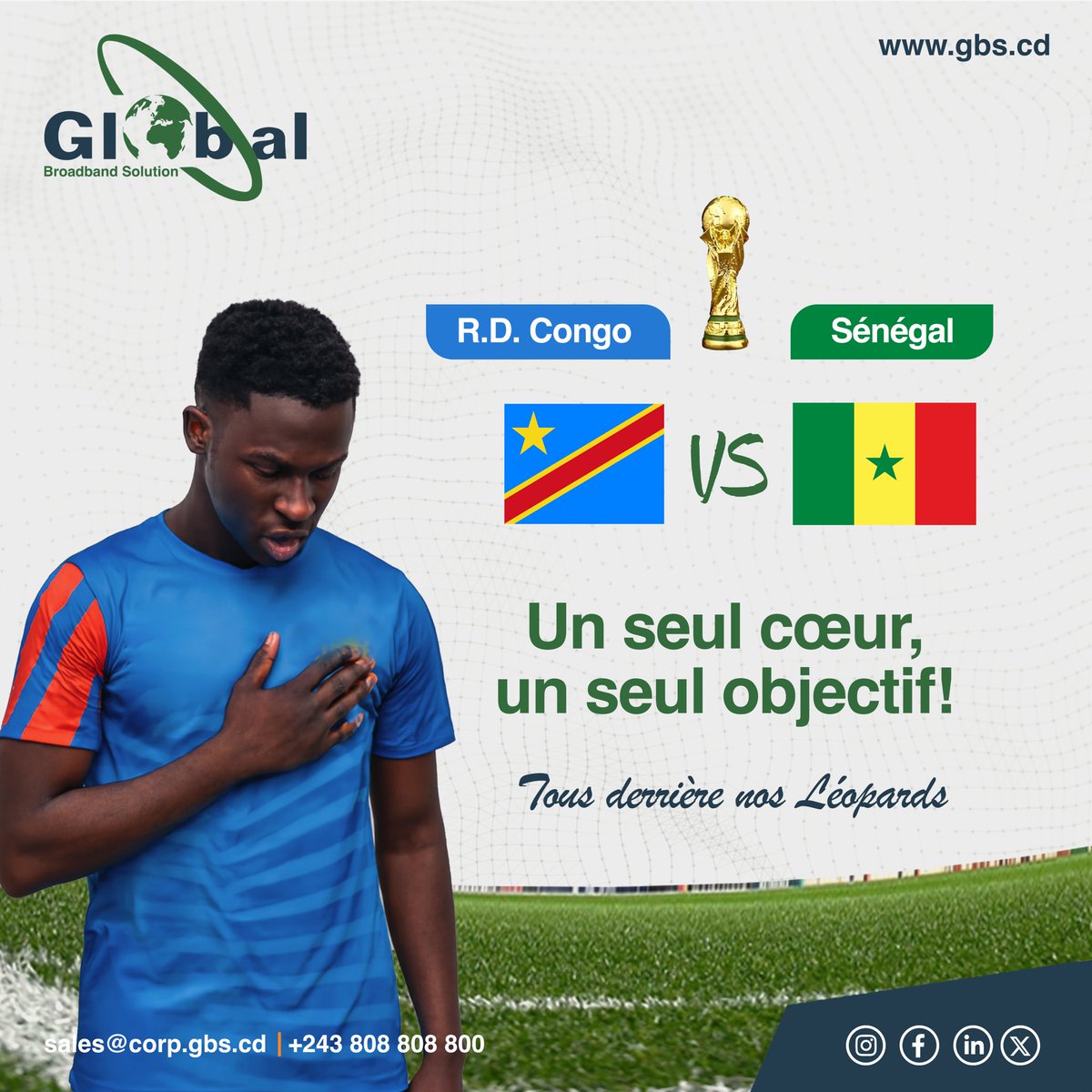 GlobalBSolution's tweet image. 🇨🇩⚽ Aujourd’hui, c’est plus qu’un match : c’est une fierté nationale !

Avec un seul cœur et un seul objectif, nous soutenons nos Léopards face au Sénégal. 🐆🔥

CM: ILS SONT MAÎTRISABLES😎

💛❤️💙 Tous derrière la RDC !

#Team243 #Leopards #RDCongo #Football #EspritGlobal