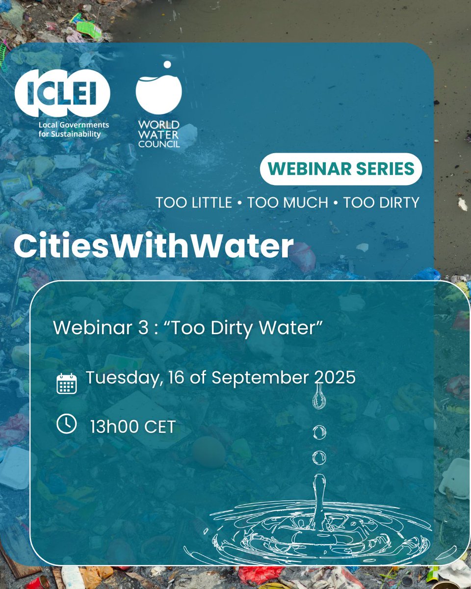 CitiesWithWater Webinar 3: Too dirty water
Tuesday 16 of september 2025
13h00 CET