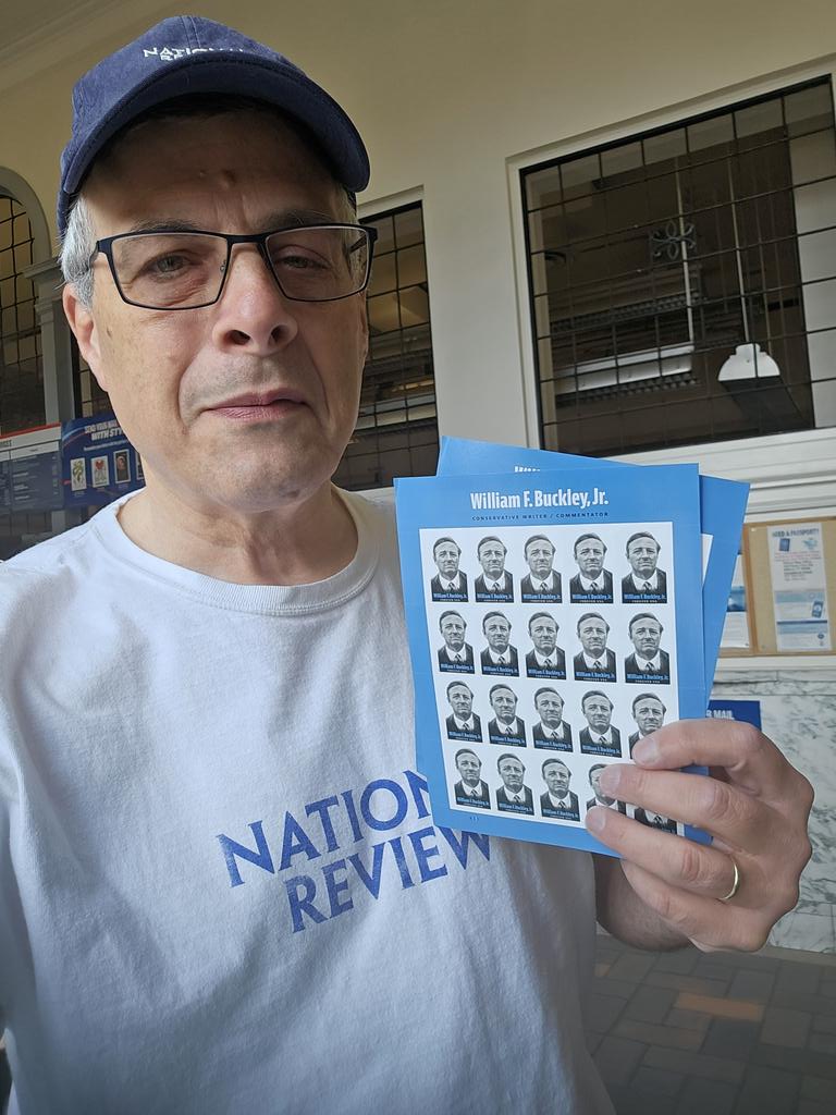 9am at the Milford CT Post Office, getting my #WilliamFBuckleyStamp <a href="/NRO/">National Review</a>