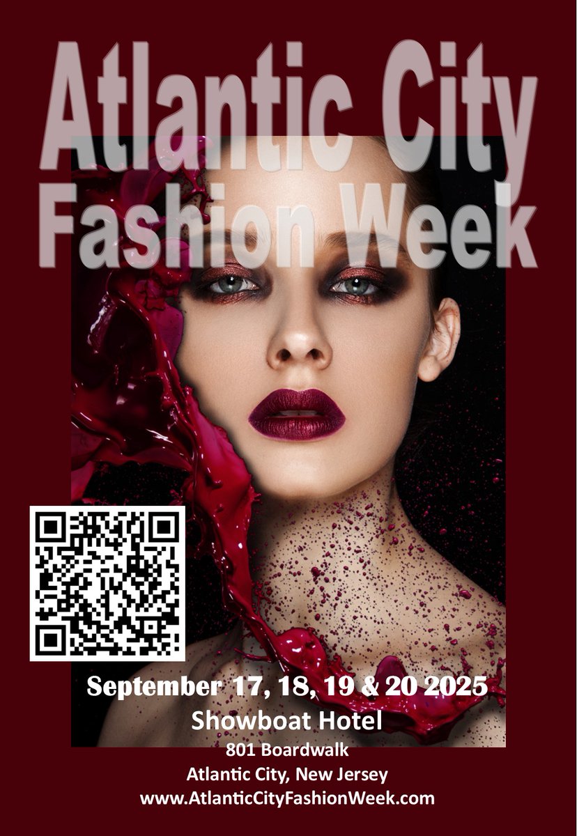 Atlantic City Fashion Week
September 17, 18, 19 &amp; 20, 2025
4 Runway Event
50 International Designers
75 Models
Sept 17 - Networking Event &amp; Fashion Show
Sept 18 - ACFW Awards &amp; Kids Runway Show
Sept 19 - Runway I
Sept 20 - Runway II
More details at AtlanticCityFashionWeek.com