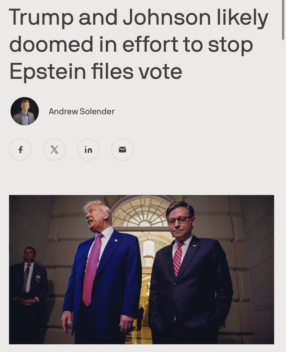 🚨“Rep. Massie's discharge petition on releasing the Epstein files is all but certain to force a House vote by the end of this month — even if no additional Republicans sign on.”

… because 2 empty seats in Congress will be filled w/ reps. who will sign.
axios.com/2025/09/09/tru…