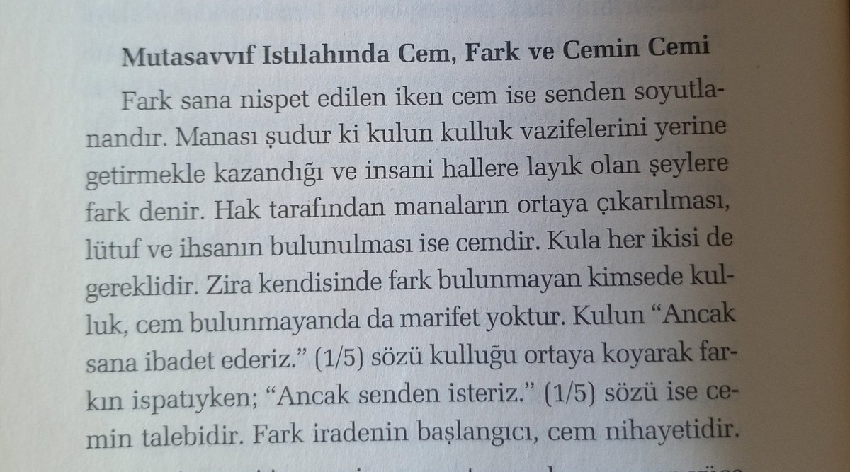 Fark ve Cem
Kul olamayan da MARİFET yoktur. 
Niyazi-i Mısri