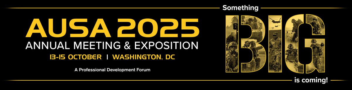 AUSA 2025 is just around the corner! With the theme, "Agile, Adaptive, Lethal: Winning at the Pace of Change," we're looking forward to learning about the latest on defense technology. For more information, please visit meetings.ausa.org/annual/2025/wh…