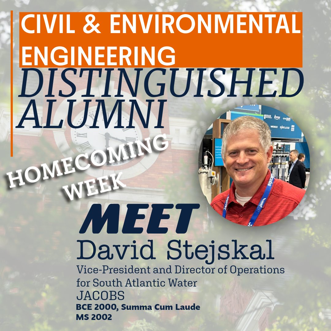 AUCivilEngineer's tweet photo. David Stejskal is the VP and Director of Operations for South Atlantic Water under JACOBS. He oversees operations for the water, wastewater, and water resources for most of the Southeast comprising over 400 staff and over $100M in annual revenues.
#aucivilengineer #BeCivil https://t.co/UF5TulF6rJ