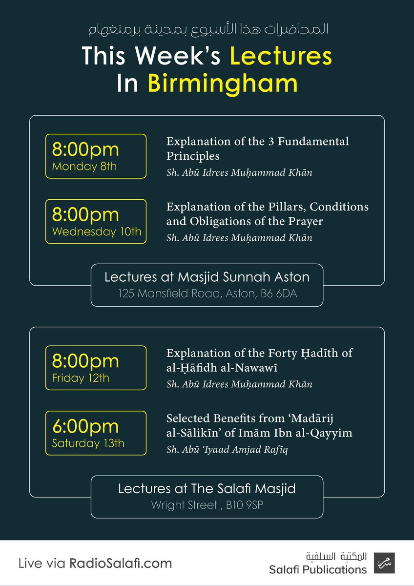 📚 Birmingham lesson schedule this week.