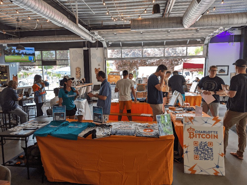 🚀 BTC MARKET VENDOR🚀
September 20th @nodahood_market 
@bitcoincharlotte - a local Bitcoin community founded in 2013. Bitcoin Charlotte hosts in-person socials, networking events and workshops to educate the community about all things Bitcoin