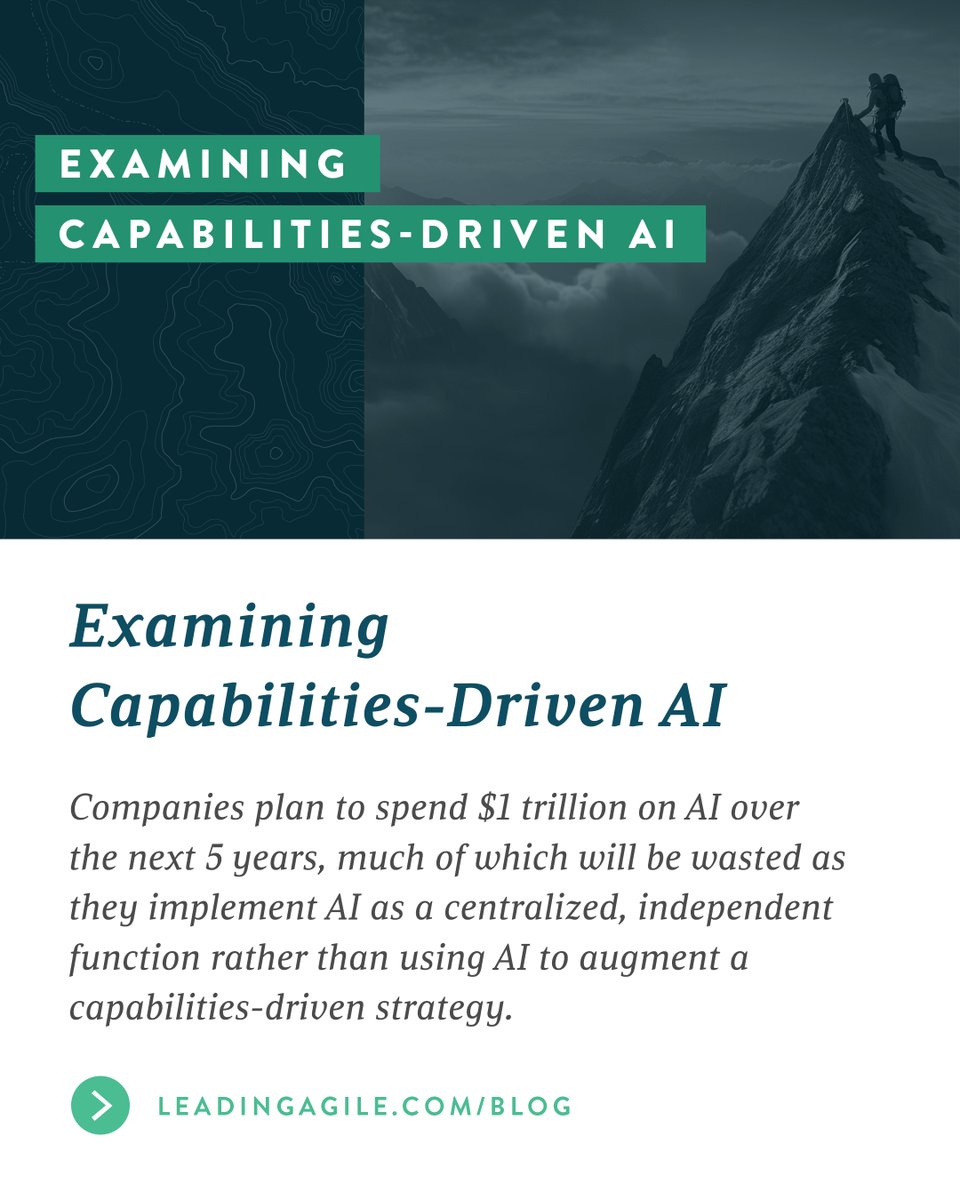 liminalarcgroup's tweet image. Read Now 👉 go.liminalarc.co/ayg
Learn about the impact that a capabilities-driven organization has on data strategy, architecture, and the AI-enabled business.
Written by @lgreski and originally published in Architecture & Governance Magazine (@governance_and).