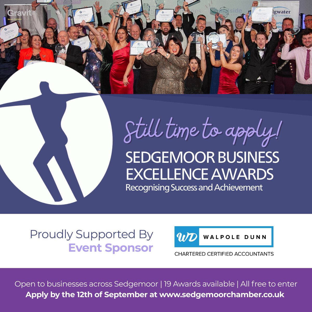 ⚠️ DEADLINE EXTENSION! ⚠️

The application deadline for the Sedgemoor Business Excellence Awards 2025 has been extended!

Get your application in by 12th September for a chance to have your #business excellence recognised amongst the best of the best in #Sedgemoor!

#awards